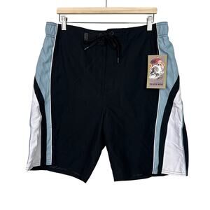 Beach Rays NWT Mens Large Swim Trunks Board Shorts‎ Surfwear Beach Black Blue